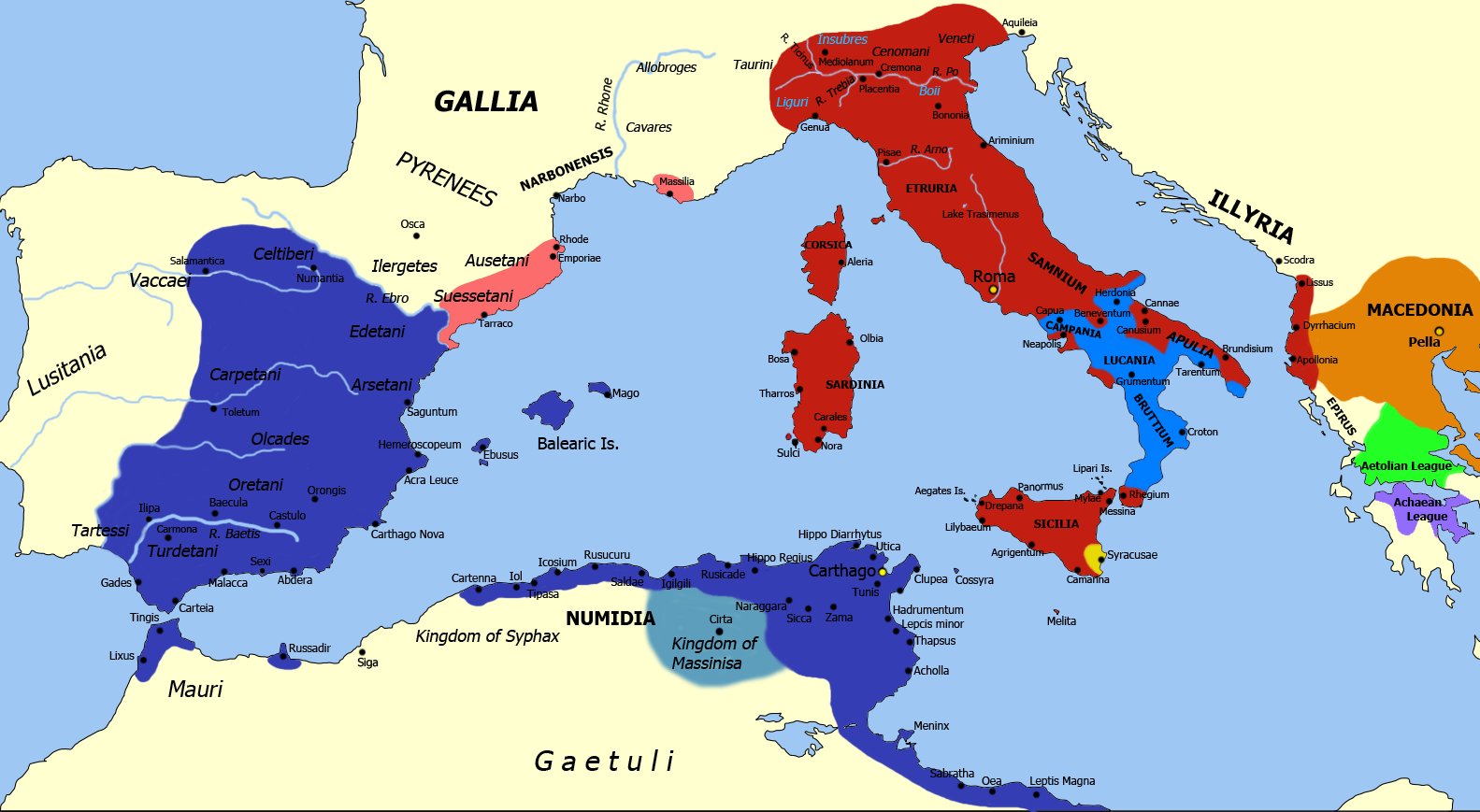 Mappa del Mediterraneo occidentale con rotte commerciali