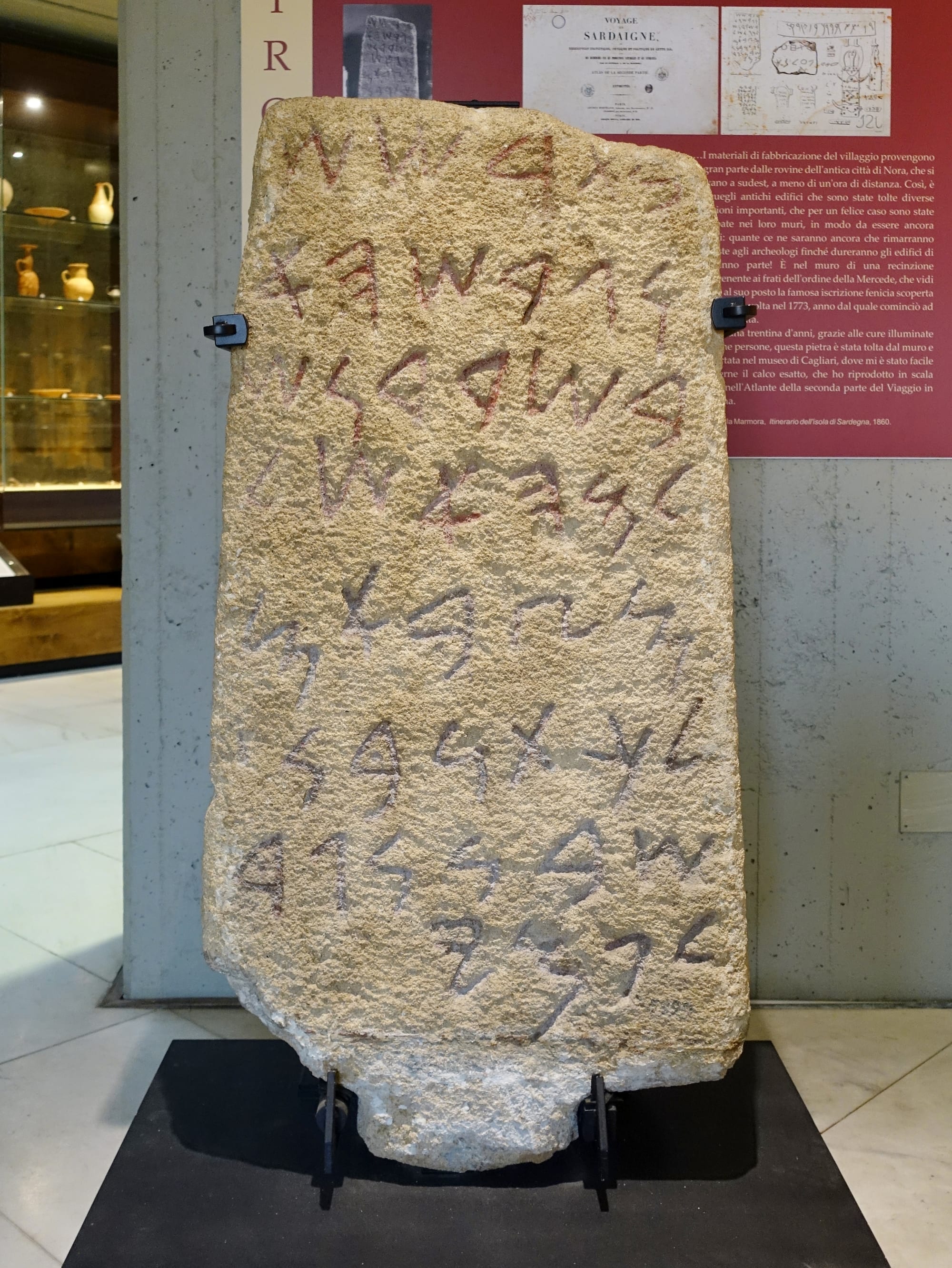 La Stele di Nora conservata al museo