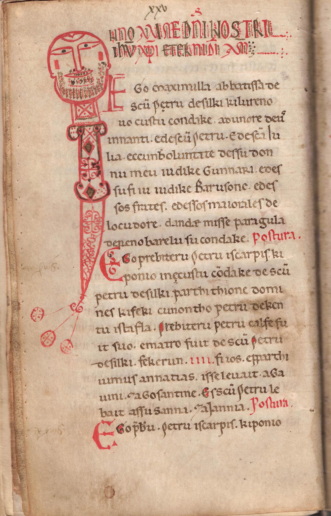Manoscritto antico con testo in sardo medievale